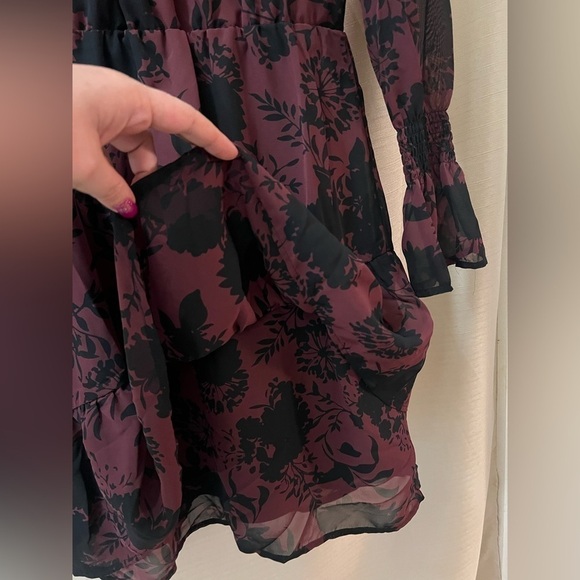 Mini long sleeve A.B.S dress floral print summer/spring feminine size small - Picture 4 of 9